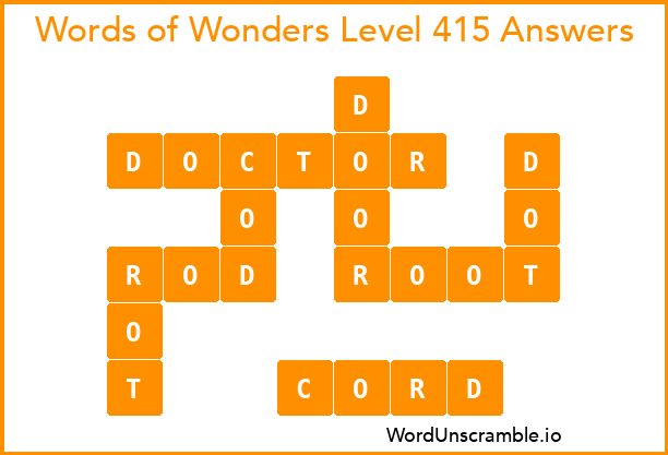 Words of Wonders Level 415 Answers