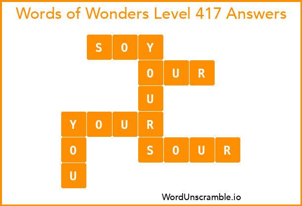Words of Wonders Level 417 Answers