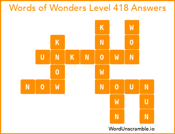 Words of Wonders Level 418 Answers