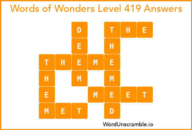 Words of Wonders Level 419 Answers