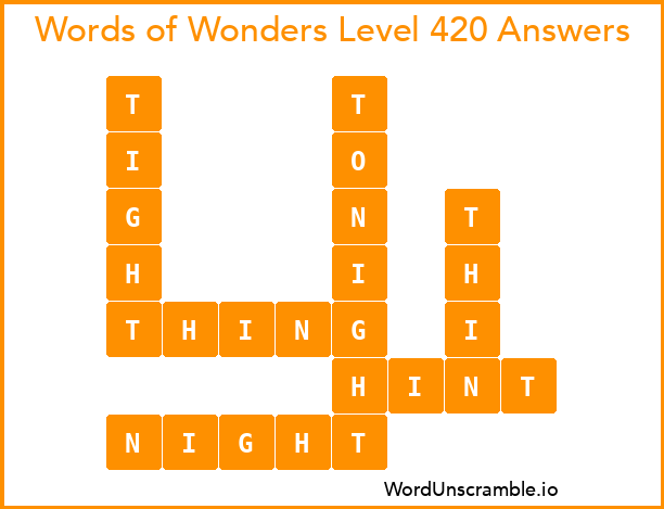Words of Wonders Level 420 Answers