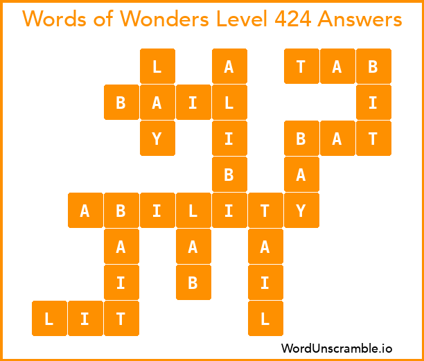 Words of Wonders Level 424 Answers