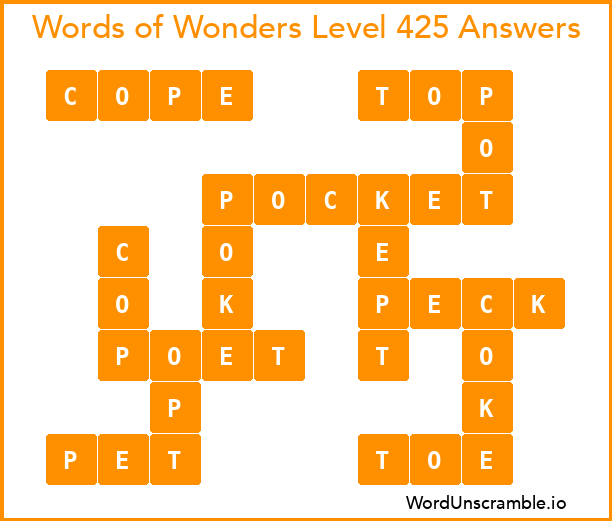 Words of Wonders Level 425 Answers