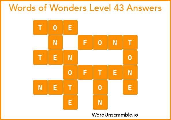 Words of Wonders Level 43 Answers