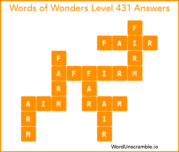 Words of Wonders Level 431 Answers