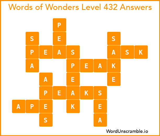 Words of Wonders Level 432 Answers