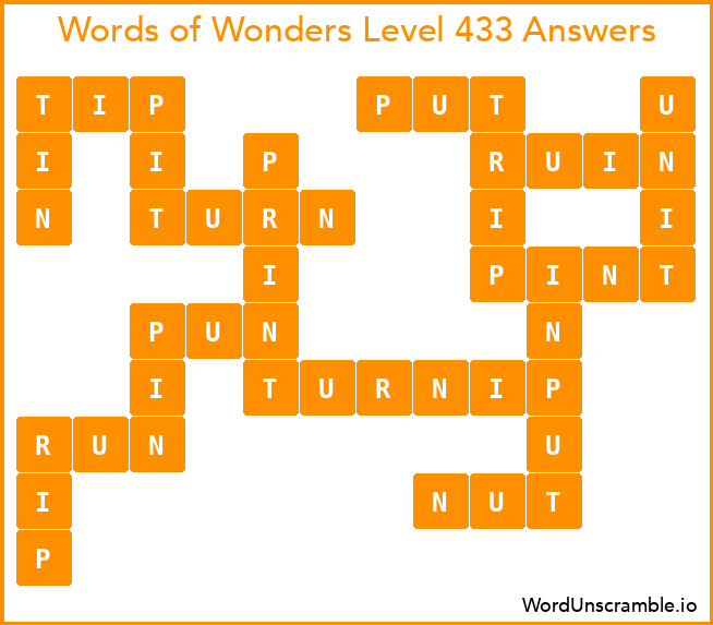 Words of Wonders Level 433 Answers