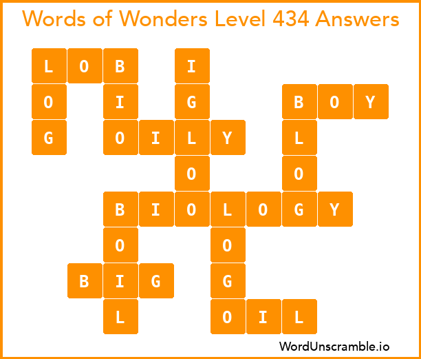 Words of Wonders Level 434 Answers