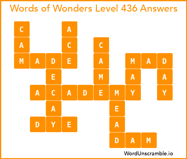 Words of Wonders Level 436 Answers