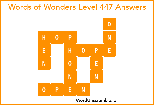 Words of Wonders Level 447 Answers