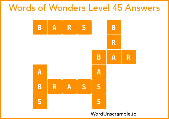 Words of Wonders Level 45 Answers