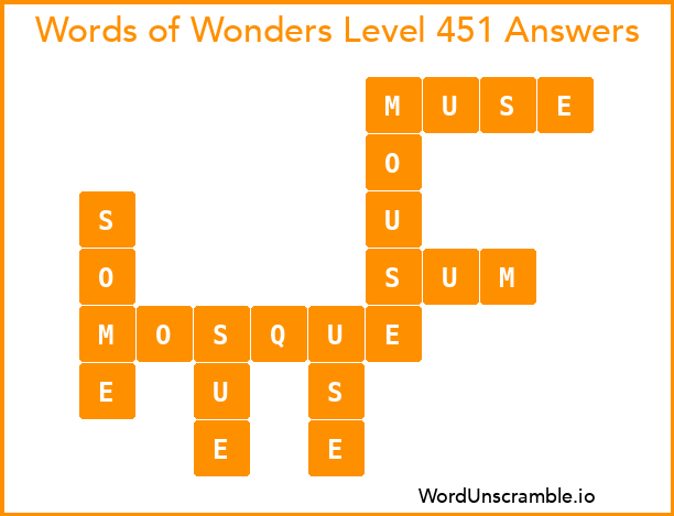 Words of Wonders Level 451 Answers