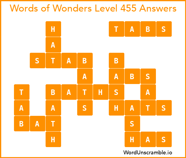 Words of Wonders Level 455 Answers