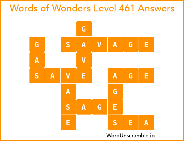 Words of Wonders Level 461 Answers