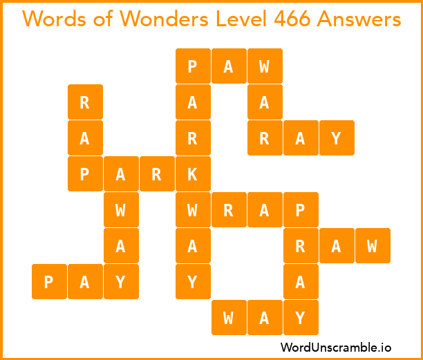 Words of Wonders Level 466 Answers