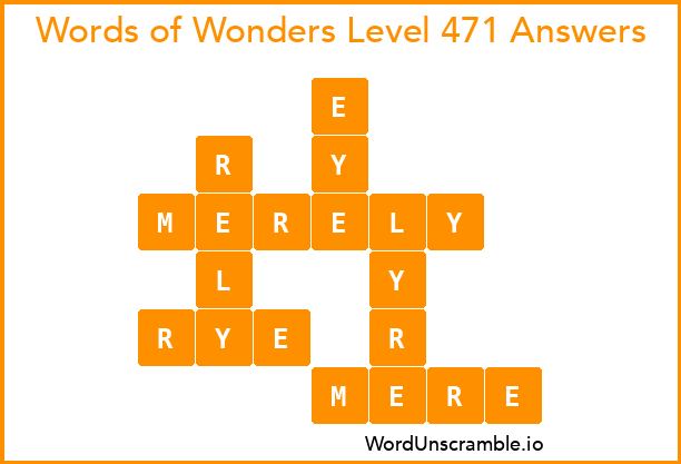 Words of Wonders Level 471 Answers