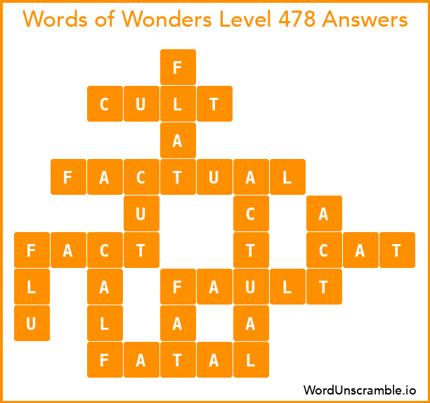 Words of Wonders Level 478 Answers