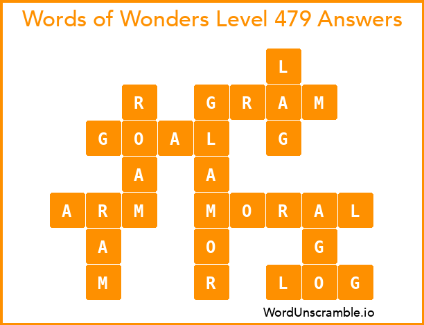 Words of Wonders Level 479 Answers