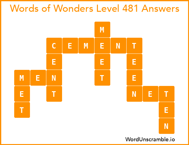 Words of Wonders Level 481 Answers