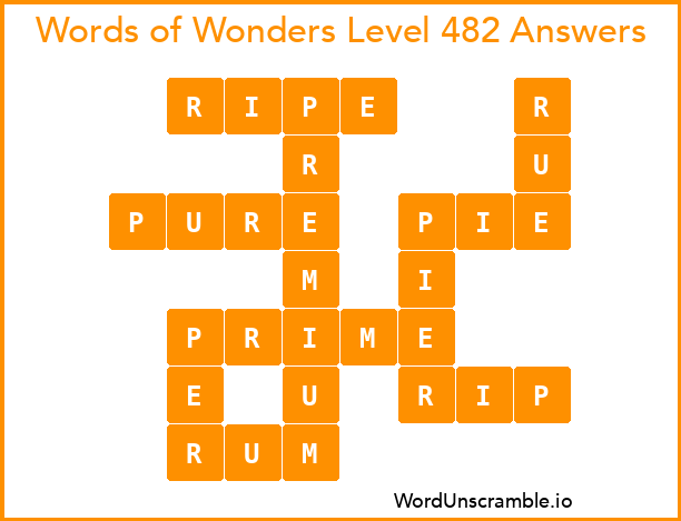 Words of Wonders Level 482 Answers