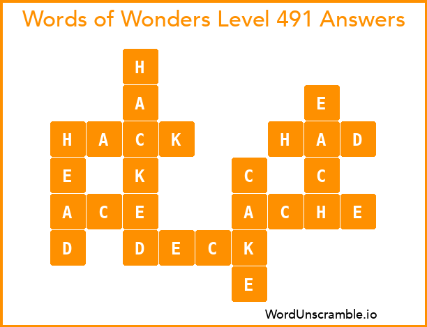 Words of Wonders Level 491 Answers