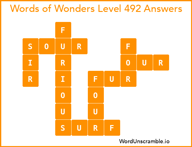 Words of Wonders Level 492 Answers