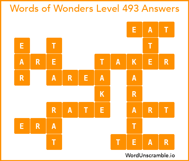 Words of Wonders Level 493 Answers