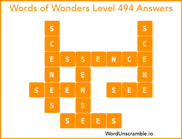 Words of Wonders Level 494 Answers