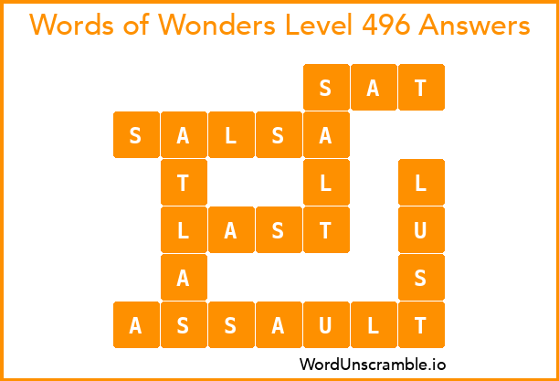 Words of Wonders Level 496 Answers