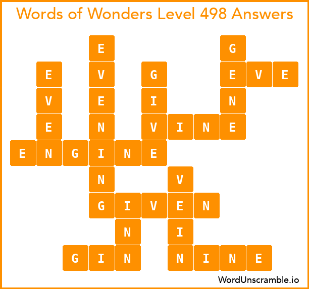 Words of Wonders Level 498 Answers