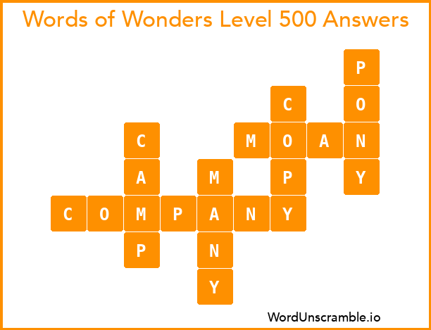 Words of Wonders Level 500 Answers