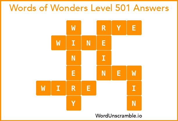 Words of Wonders Level 501 Answers