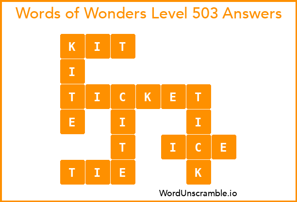 Words of Wonders Level 503 Answers