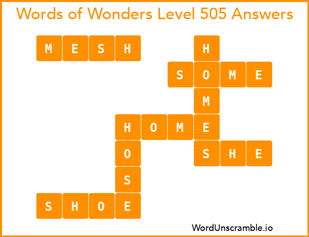 Words of Wonders Level 505 Answers