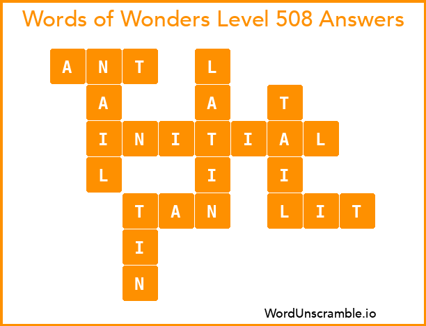 Words of Wonders Level 508 Answers