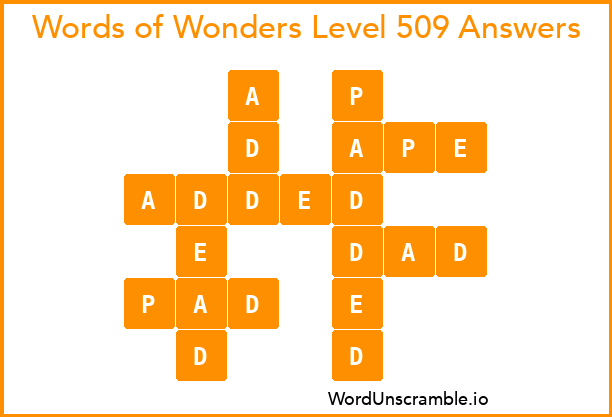 Words of Wonders Level 509 Answers