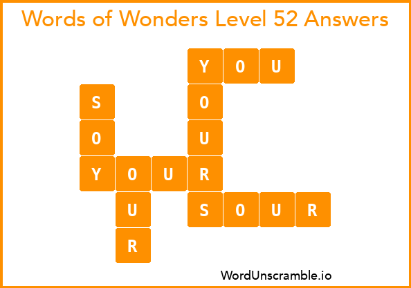 Words of Wonders Level 52 Answers