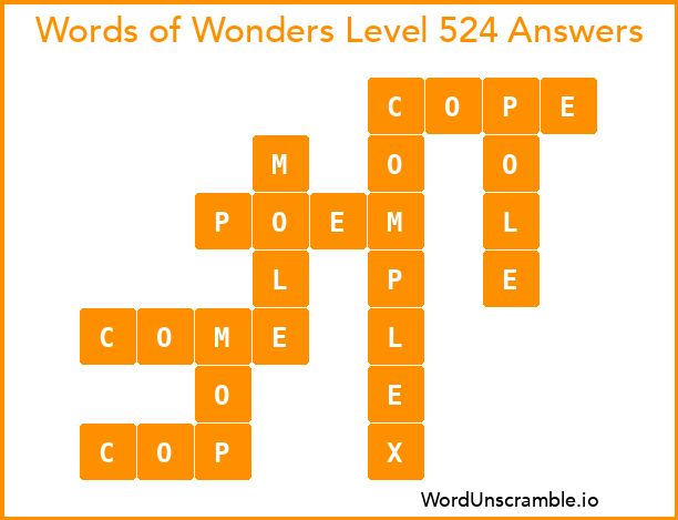 Words of Wonders Level 524 Answers