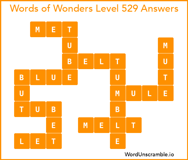 Words of Wonders Level 529 Answers