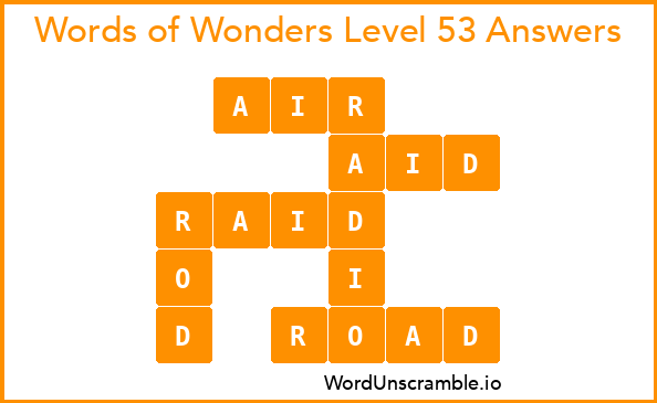 Words of Wonders Level 53 Answers