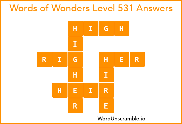 Words of Wonders Level 531 Answers