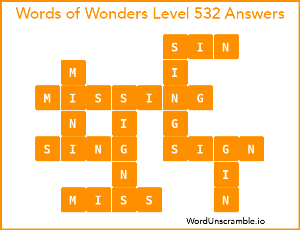 Words of Wonders Level 532 Answers