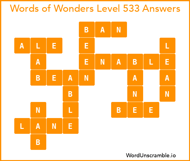 Words of Wonders Level 533 Answers