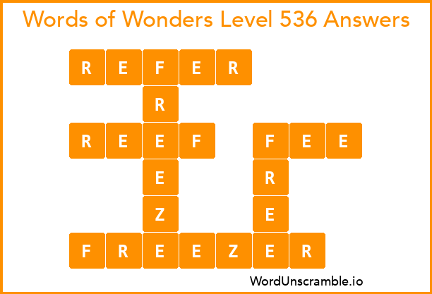Words of Wonders Level 536 Answers
