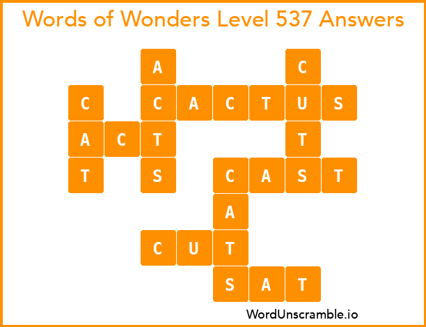 Words of Wonders Level 537 Answers