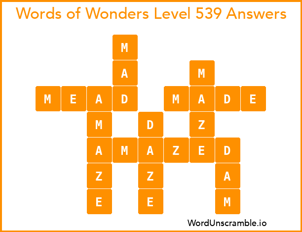 Words of Wonders Level 539 Answers