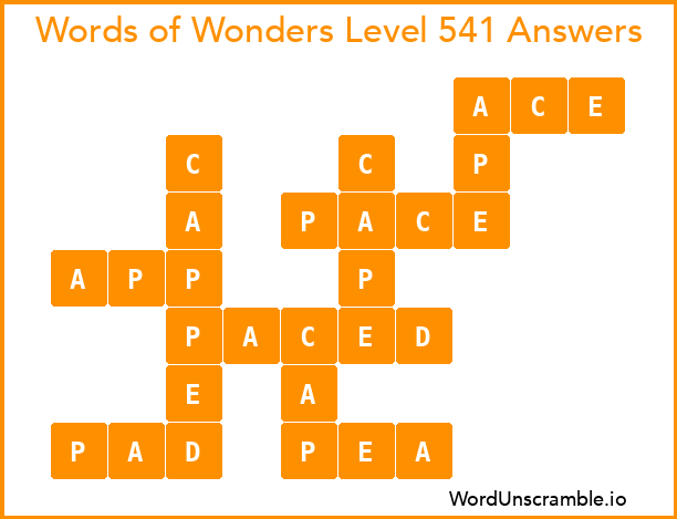 Words of Wonders Level 541 Answers