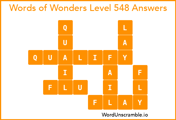 Words of Wonders Level 548 Answers