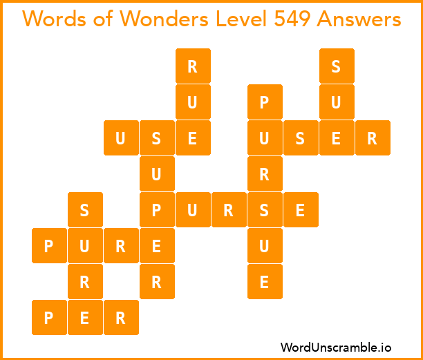 Words of Wonders Level 549 Answers