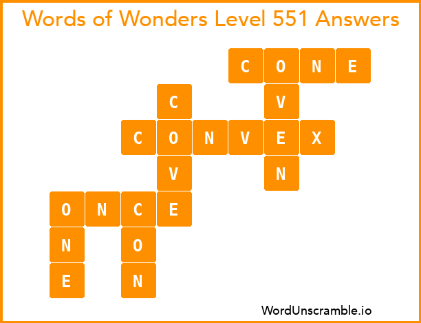 Words of Wonders Level 551 Answers